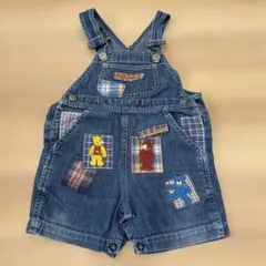 希少 レア 80cm ミキハウス レトロタグ レトロクマ サロペット デニム