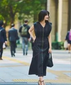 ラグナムーン　ワンピース　フレアスリーブデニムワンピース