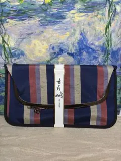 未使用 民芸　古代紬　和装小物　クラッチバッグ　レトロ 着物 和服 昭和