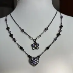 美品】ANNA SUI アナスイ バタフライ＆ハート 2点セットネックレス 