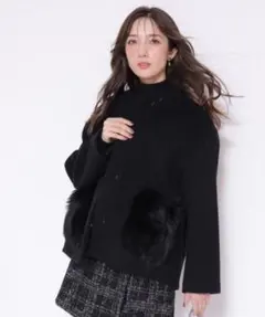 Rirandture リランドチュール　ファー付きコクーンコート