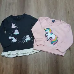 ユニコーンデザインロンt、トレーナー2点セット