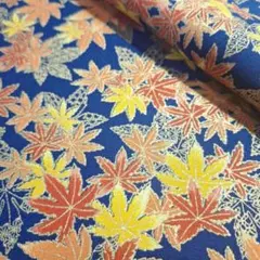 ✿紅葉<シーチング> 生地 布 はぎれ[紺系]