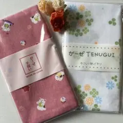 新品　ガーゼ手ぬぐい　猫柄　和柄　日本製