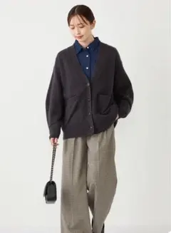 SHIPS Colors:フォックス アンゴラ ミックス Vネック カーディガン