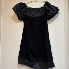 VIVAYOU 黒のパフスリーブミニワンピースのサムネイル