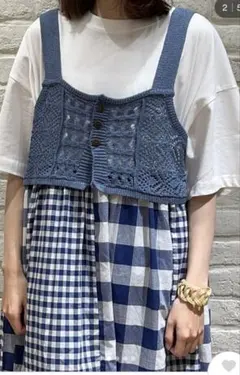 美品透かし前後着ニットビスチェ❤️タイムセール