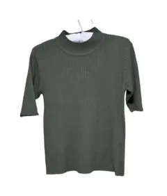 Street Gallery カーキ系 リブニット 半袖カットソー