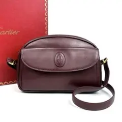 美品 カルティエ マストライン ショルダーバッグ 2way ゴールド金具 レザー