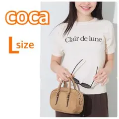 コカ coca シャリ感レーヨンロゴ刺繍ニット L
