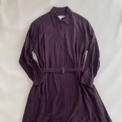 ユニクロ イネス コラボシャツワンピース　花柄　S ウエストベルト付き