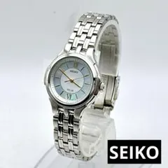 SEIKO セイコー ソーラー レディース 腕時計 シルバー ブルー シェル 箱