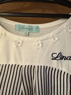 Lindsay 半袖ブラウス Lサイズ ストライプ150160
