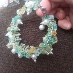 ハンドメイド 花モチーフ ブレスレット