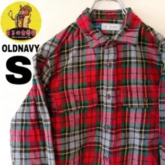 USA古着 OLDNAVY　ネルシャツS　レッドグリーン　チェック
