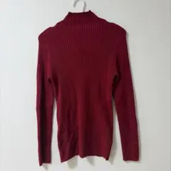 新品未使用‼️ハイネック リブニット 長袖 ボルドー