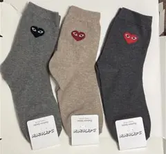 新品未使用　韓国ハート刺繍 コットン　　3足