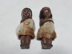◆1950年代 日本製◆硬化セルロイド製 女の子/男の子インディアン人形 二体 ◇1950年代 日本製◇硬化セルロイド製 女の子/男の子インディアン人形