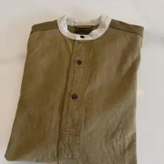 Nigel Cabourn バンドカラーシャツ カーキ46のサムネイル