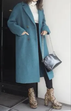 MURUA ダブルブークレコート　グリーン　2(M) YK0529