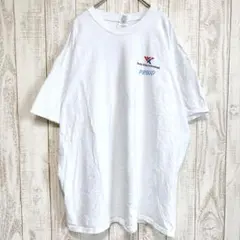 Tシャツ クルーネック 半袖 丸首 ロゴ XL 白 綿 ビッグサイズ カジュアルのサムネイル