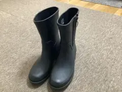 ArchFit ブラックレインブーツ ジッパー付き