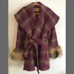 ファー付きコート