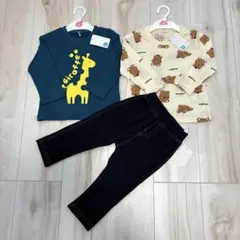 新品 長袖Tシャツ90 ストレッチパンツ80