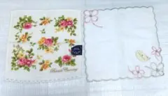 花柄タオルハンカチ2枚セット