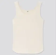 UNIQLO ランダムリブタンクトップ　オフホワイト L ユニクロ