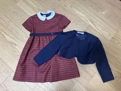 familiar チェック柄ワンピース ジャケットセット 110㎝