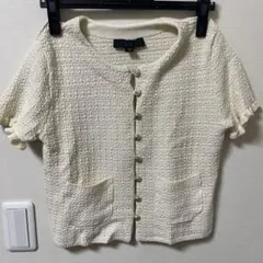 売り尽くし！ZARA 半袖カーディガン ホワイト