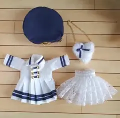 ドール用衣装 (薔薇ネコセーラー服・レッド) 1/4サイズ ハンドメイド