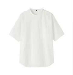 無印良品　涼感 ヘンリーネック　半袖布帛　Tシャツ 白 Sのサムネイル