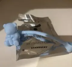 スタバ ミステリーパックリユーザブルカップ専用ストローキャップベアリスタ 青色