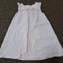 H&M　ノースリーブワンピース　98㌢　2-3Y ピンクストライプ