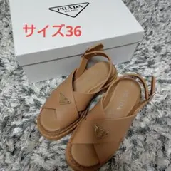 PRADA プラダ ラバーサンダル ベージュ 36 23.23.5㎝ ほぼ未使用