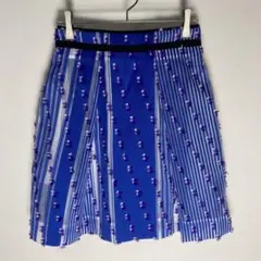 CARVEN ジュープ ファンタジー スカート 34 ブルー系 ストライプ×花柄のサムネイル