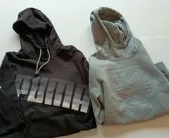 PUMA パーカー 2点セット ブラック グレー S/P