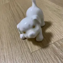 ワンチャンの置物 白　陶器