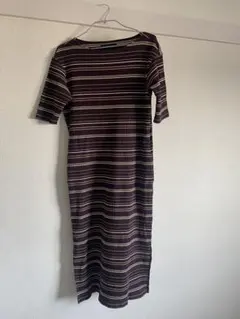URBAN RESEARCH ストライプ 半袖ニットワンピース フリーサイズ