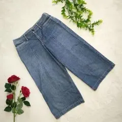 UNIQLO ユニクロ【SIZE66】デニムブルー ワイドジーンズ ジーパン