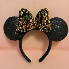 東京ディズニーリゾート ミニーマウス リボン ベロア カチューシャ ハロウィン