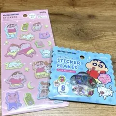 新品 クレヨンしんちゃん シール２点セット おはじき ふわふわ シール