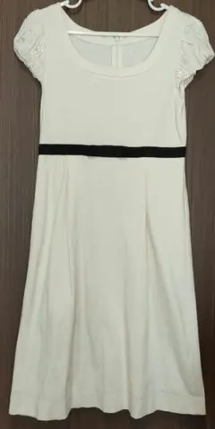 ★NATURAL BEAUTY BASIC パフスリーブリボンワンピース★