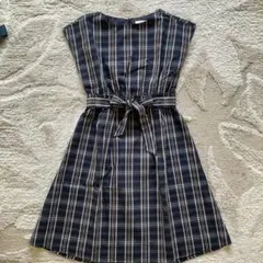 amy S/S ネイビー チェック柄 ノースリーブワンピースのサムネイル