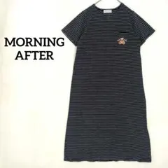 MORNING AFTER ワンピース ストライプ Mサイズ 刺繍
