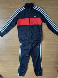adidas ジャージ 上下セットアップ ブラック×レッド XOサイズ - メルカリ