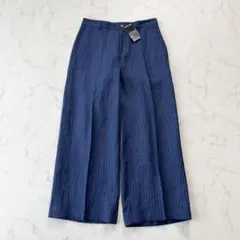 未使用タグ付 ラルフローレン リネン100% ワイドパンツ ストライプ サイズ4