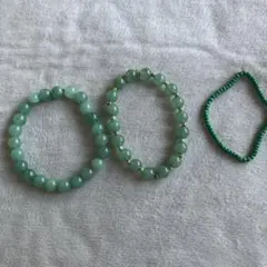 緑色系ビーズブレスレット3点セット